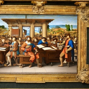 workers managing a social media calendar